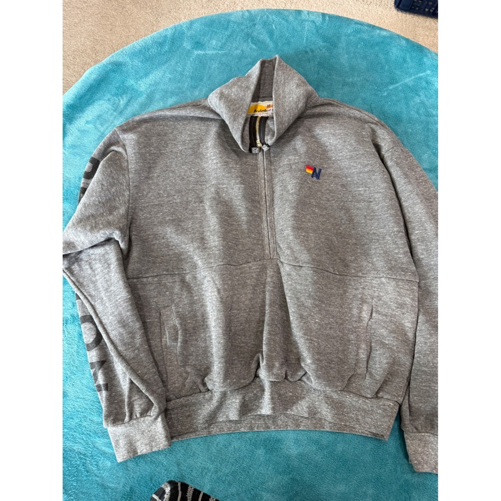 Aviator‎ Nation x Peloton Heather Grey Quarter Zip Pullover Sweatshirt Medium